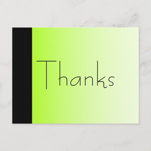 Danke Neon Green und Black Postcard Postkarte (Vorderseite)