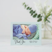 Danke | Neues Baby-Foto Postkarte (Stehend Vorderseite)