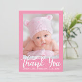 Danke neues Baby-Rosa (Stehend Vorderseite)