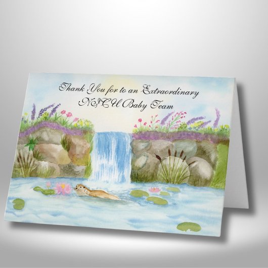 Danke NICU-Team Otter Wald Wasserfall Karte