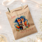 Danke, Niedlich Fox Couple, Liebe ist süße Hochzei Geschenktütchen (Ausgeschnitten)
