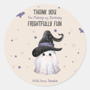 Danke Niedlich Ghost Halloween Girl Geburtstagscre Runder Aufkleber