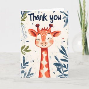 Danke, Niedlich Giraffe Animal Feiertagskarte