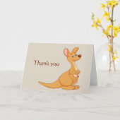 Danke Niedlich Kangaroo Animal & Scripting Karte (Gelbe Blume)
