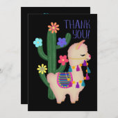 Danke! | Niedlich Llama | Sie anpassen Dankeskarte (Vorne/Hinten)