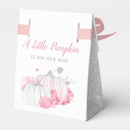 Danke Niedlich Pink Fall Pumpkin Girl Baby Dusche Geschenkschachtel (Rückseite)