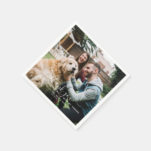 Danke | Niedliche Hochzeit von Haustieren Serviette (Ecke)