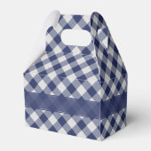 "Danke nochmal" Navy Blue Gingham Karos Pattern Geschenkschachtel (Rückseite)