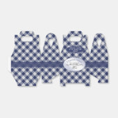 "Danke nochmal" Navy Blue Gingham Karos Pattern Geschenkschachtel (Ungefaltet)