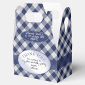 "Danke nochmal" Navy Blue Gingham Karos Pattern Geschenkschachtel (Geöffnet)