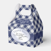 "Danke nochmal" Navy Blue Gingham Karos Pattern Geschenkschachtel (Vorderseite)