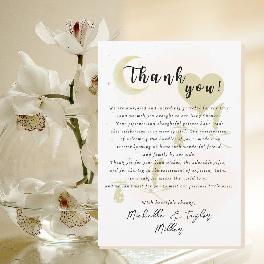 Danke Note Card Oh Babies! Neutrale Twins