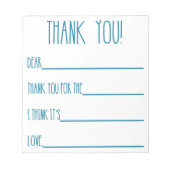 Danke Notepad für Jungs Notizblock (Vorderseite)