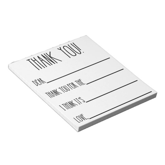 Danke, Notepad für Kinder Notizblock (angewinkelt)