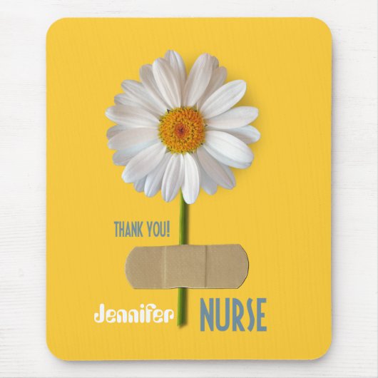 Danke, Nurse. Lächelnd Daisy-Individuelle Name-Ges Mousepad (Vorne)