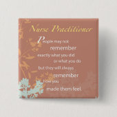 Danke Nurse Practitioner, Brown Button (Vorderseite)