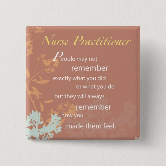 Danke Nurse Practitioner, Brown Button (Vorderseite)