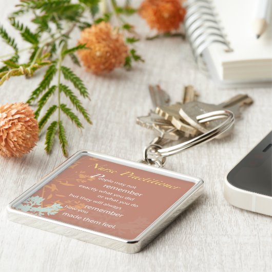 Danke Nurse Practitioner, Brown Schlüsselanhänger (Seite)