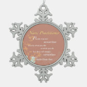 Danke Nurse Practitioner, Brown Schneeflocken Zinn-Ornament (Vorderseite)