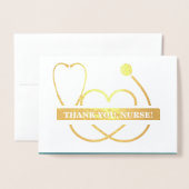 Danke, Nurse. Stethoscope und Daisy Luxury Folienkarte (Vorderseite mit Umschlag)