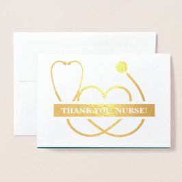 Danke, Nurse. Stethoscope und Daisy Luxury Folienkarte