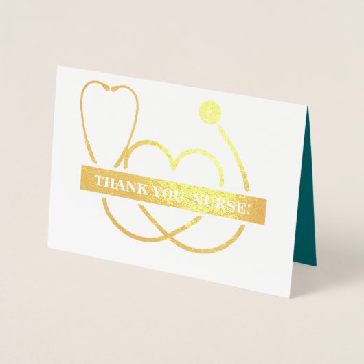 Danke, Nurse. Stethoscope und Daisy Luxury Folienkarte (Vorderseite)