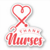 Danke Nurses Aufkleber (Vorderseite)