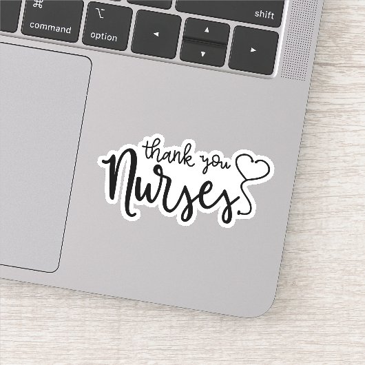 Danke, Nurses | Extravagantes Skript Aufkleber (Detail)