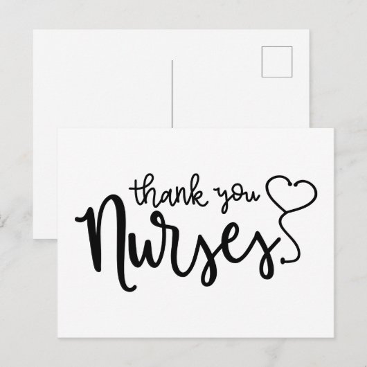 Danke, Nurses | Extravagantes Skript Postkarte (Vorne/Hinten)