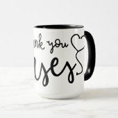 Danke Nurses| Extravagantes Skript Tasse (VorderseiteRechts)