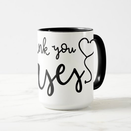 Danke Nurses| Extravagantes Skript Tasse (VorderseiteRechts)