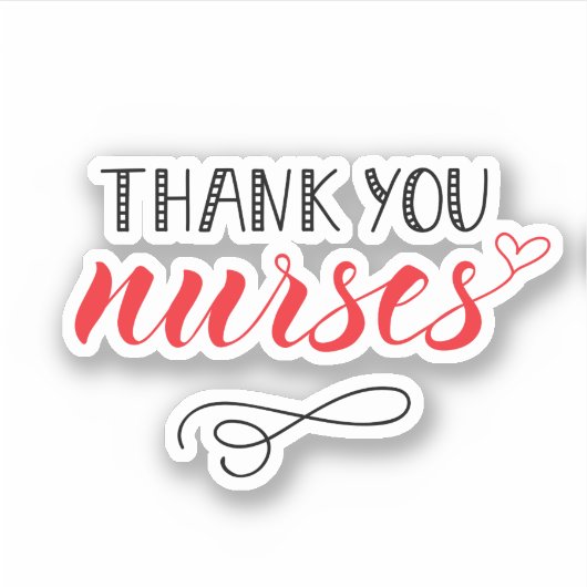 Danke, Nurses | Fun Schriftart Aufkleber (Vorderseite)