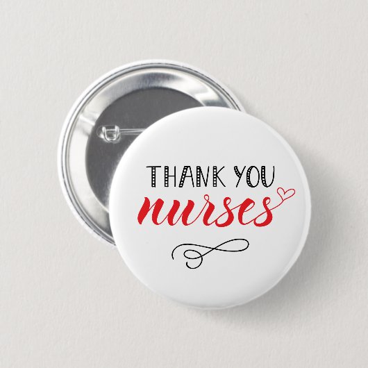 Danke, Nurses | Fun Schriftart Button (Vorne & Hinten)