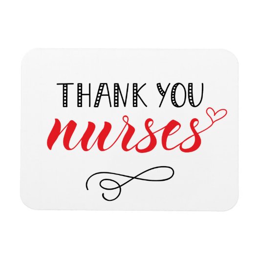 Danke, Nurses | Fun Schriftart Magnet (Horizontal)