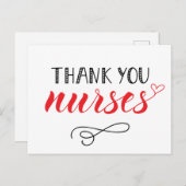 Danke, Nurses | Fun Schriftart Postkarte (Vorne/Hinten)
