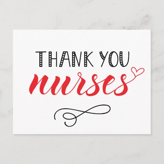 Danke, Nurses | Fun Schriftart Postkarte (Vorderseite)