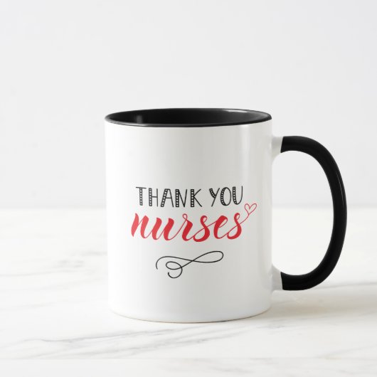Danke Nurses| Fun Schriftart Tasse (Rechts)