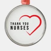 Danke, Nurses | Heart Red Ornament Aus Metall (Vorne)