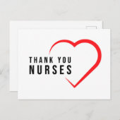 Danke, Nurses | Heart Red Postkarte (Vorne/Hinten)