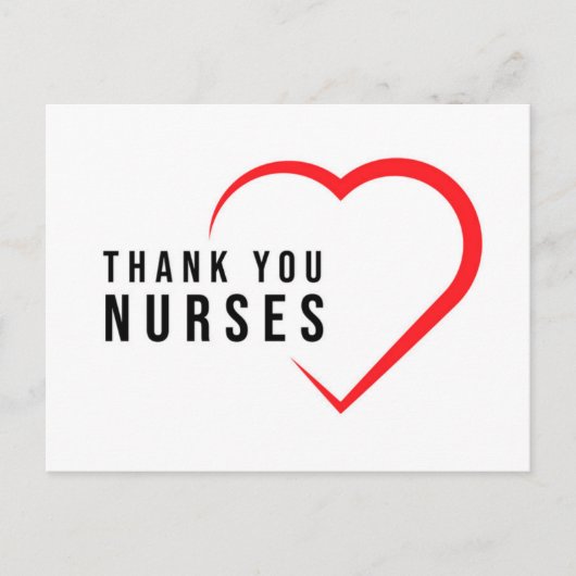 Danke, Nurses | Heart Red Postkarte (Vorderseite)