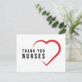 Danke, Nurses | Heart Red Postkarte (Stehend Vorderseite)