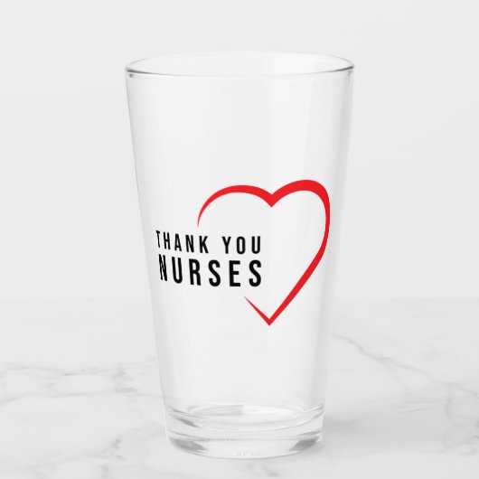 Danke Nurses| Herz Rot Glas (Vorderseite)