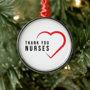 Danke Nurses  Herz Rot Ornament Aus Metall