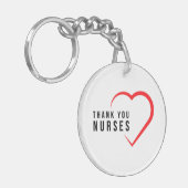 Danke Nurses| Herz Rot Schlüsselanhänger (Vorderseite links)