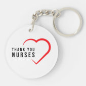 Danke Nurses| Herz Rot Schlüsselanhänger (Rückseite)
