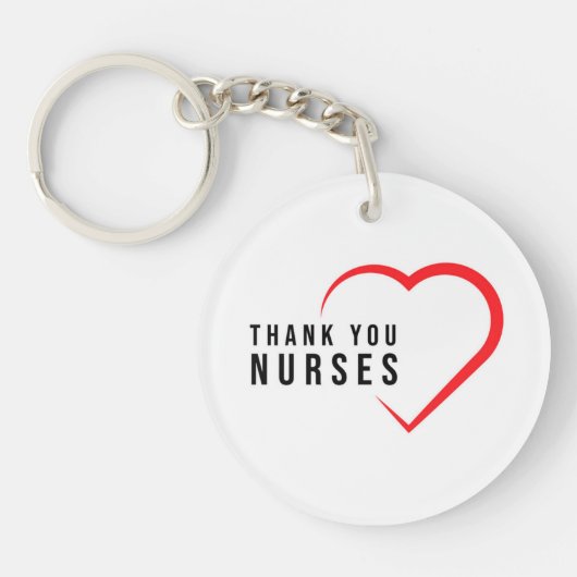 Danke Nurses| Herz Rot Schlüsselanhänger (Vorderseite)