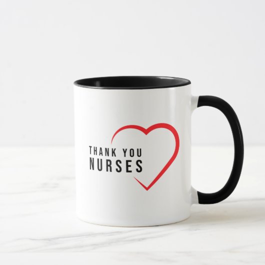 Danke Nurses| Herz Rot Tasse (Rechts)