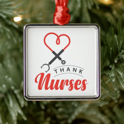 Danke Nurses Ornament Aus Metall (Baum)