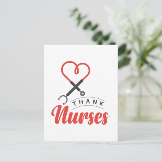 Danke Nurses Postkarte (Stehend Vorderseite)