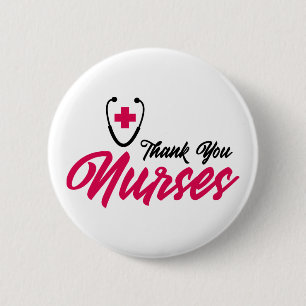 Danke Nurses  Rosa Button
